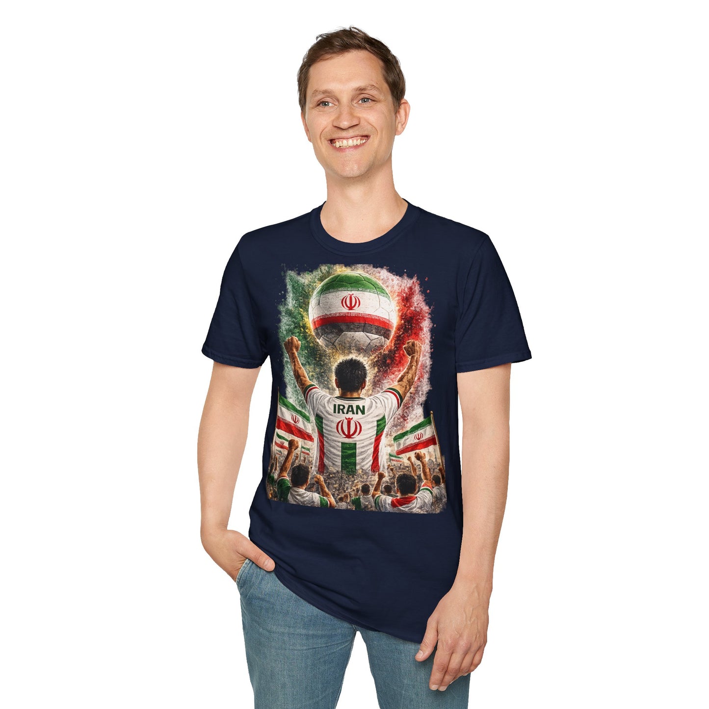 Iran Fußball Fan T-Shirt | Iran Supporter Shirt | Iran Fan Design | Fußball Fanartikel | Geschenk für Iran Fans
