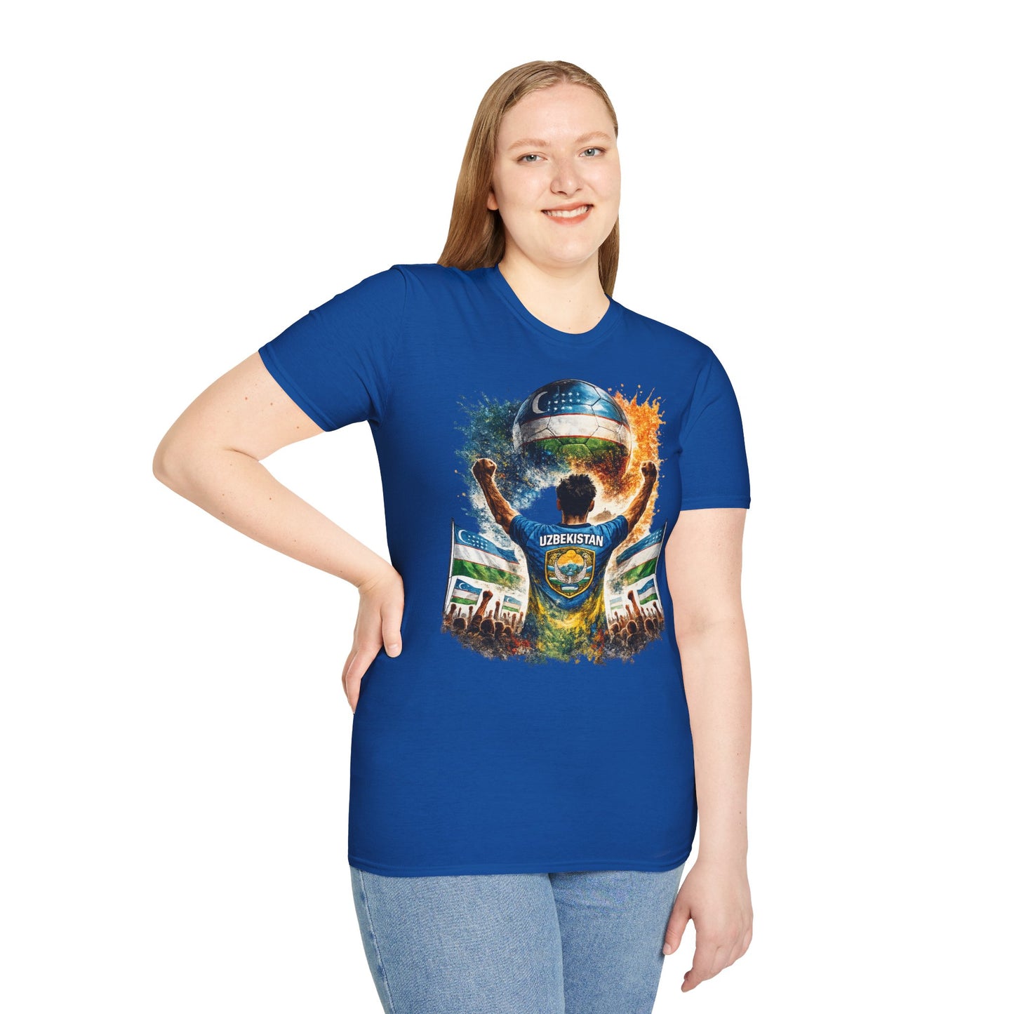 Usbekistan Fußball Fan T-Shirt – Usbekistan Flagge Supporter Design | Fußball Fanartikel | Geschenk für Fußballfans
