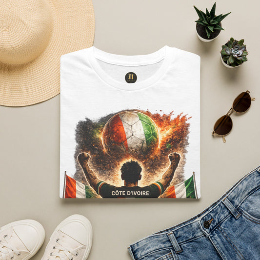 Elfenbeinküste Fußball Fan T-Shirt – Côte d'Ivoire Flagge Supporter Design | Fußball Fanartikel | Geschenk für Fußballfans