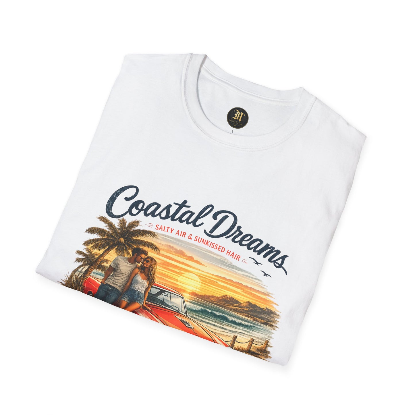 Coastal Dreams T-Shirt – Salty Air & Sunkissed Hair | Vintage Strand Oldtimer Paar Design | Sommer Shirt