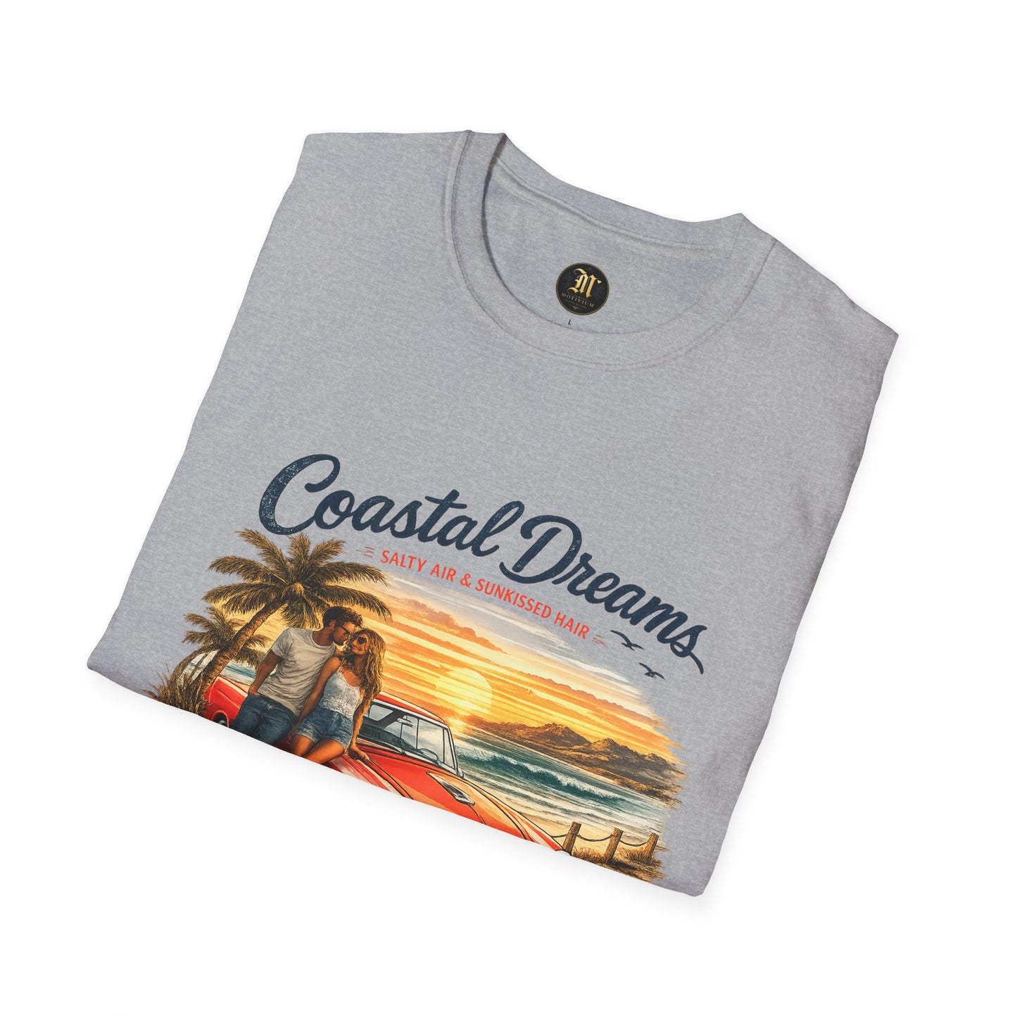 Coastal Dreams T-Shirt – Salty Air & Sunkissed Hair | Vintage Strand Oldtimer Paar Design | Sommer Shirt
