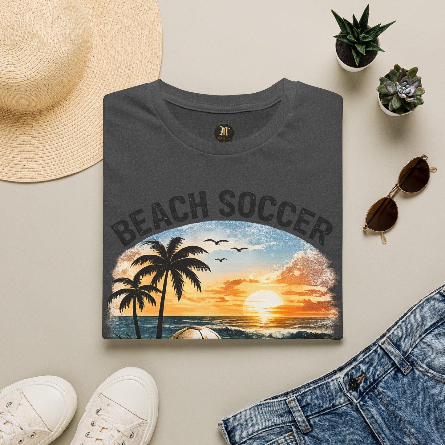 Beach Soccer – Good Vibes T-Shirt | Strandfußball & Sommer Feeling | High Tides & Good Times