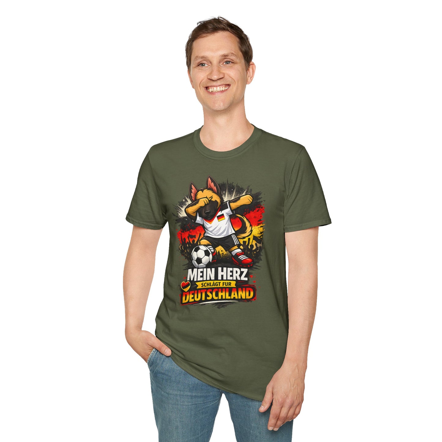 Deutschland Fußball Fan Hund T-Shirt – Schäferhund im Deutschland Trikot | Motivium