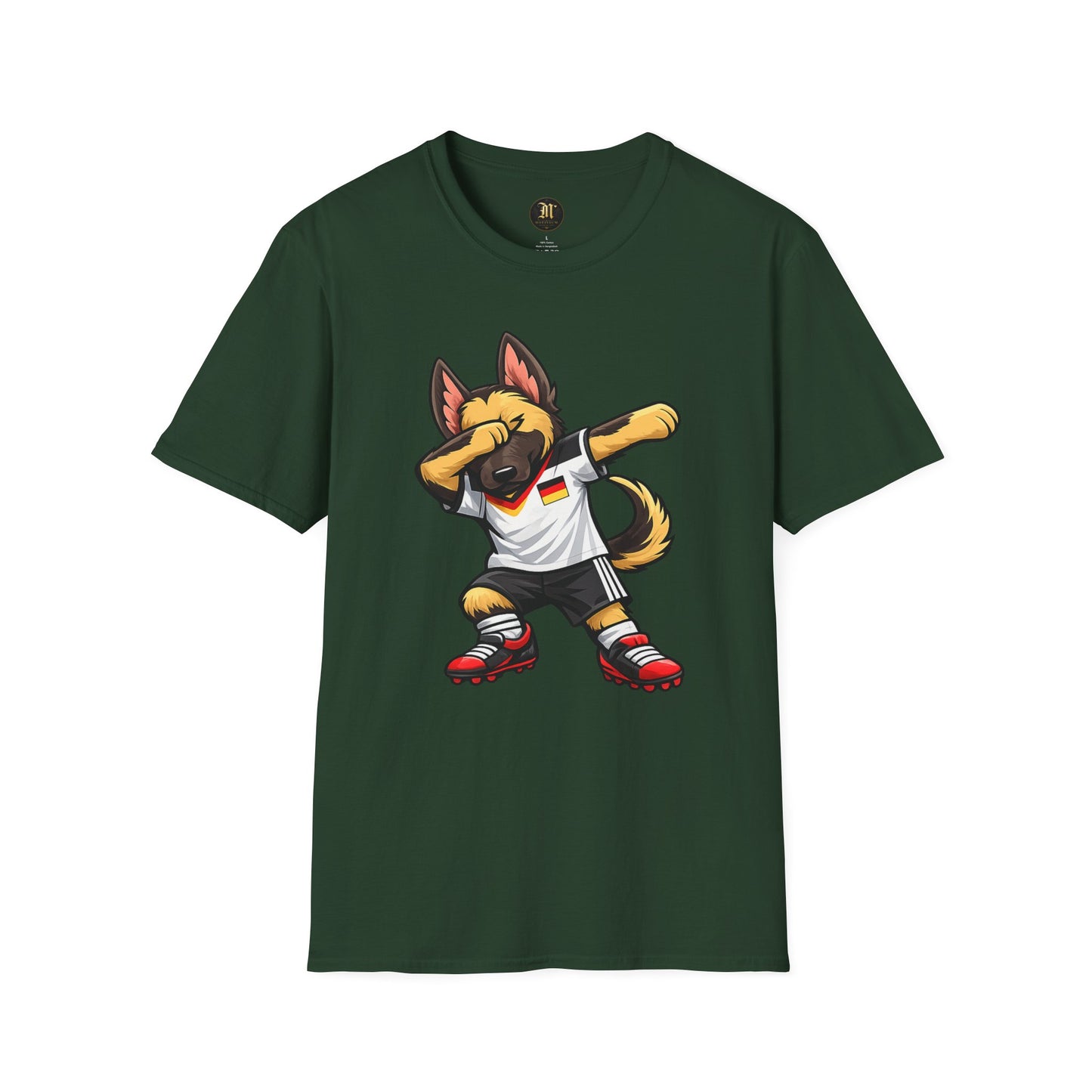 Deutschland Fußball Fan Hund T-Shirt – Front & Back Print Schäferhund Dabbing Fan-Shirt