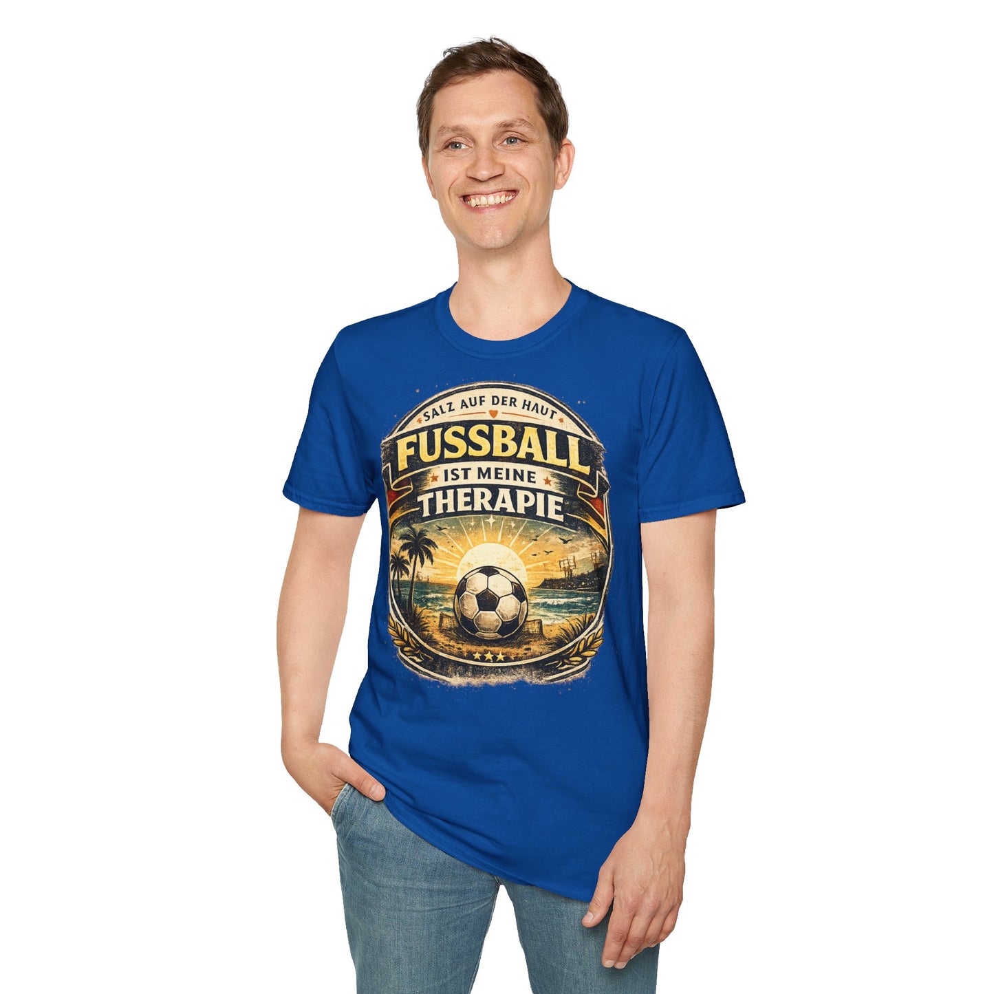 Fußball ist meine Therapie Shirt | Vintage Fußball Sommer Beach Lifestyle T-Shirt