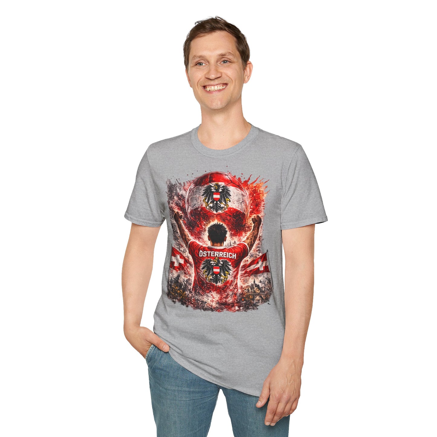 Österreich Fußball Fan T-Shirt – Österreich Flagge Supporter Design | Fußball Fanartikel | Geschenk für Fußballfans