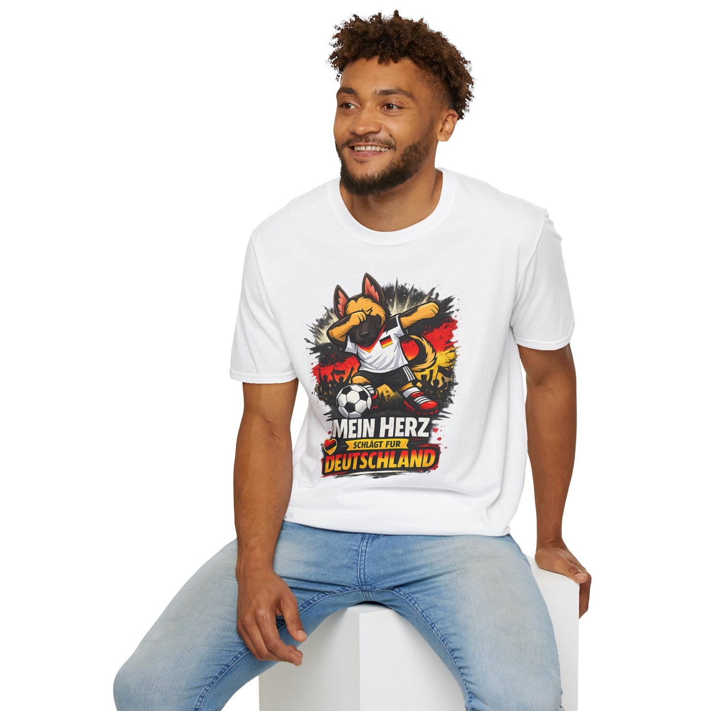 Deutschland Fußball Fan Hund T-Shirt – Schäferhund im Deutschland Trikot | Motivium