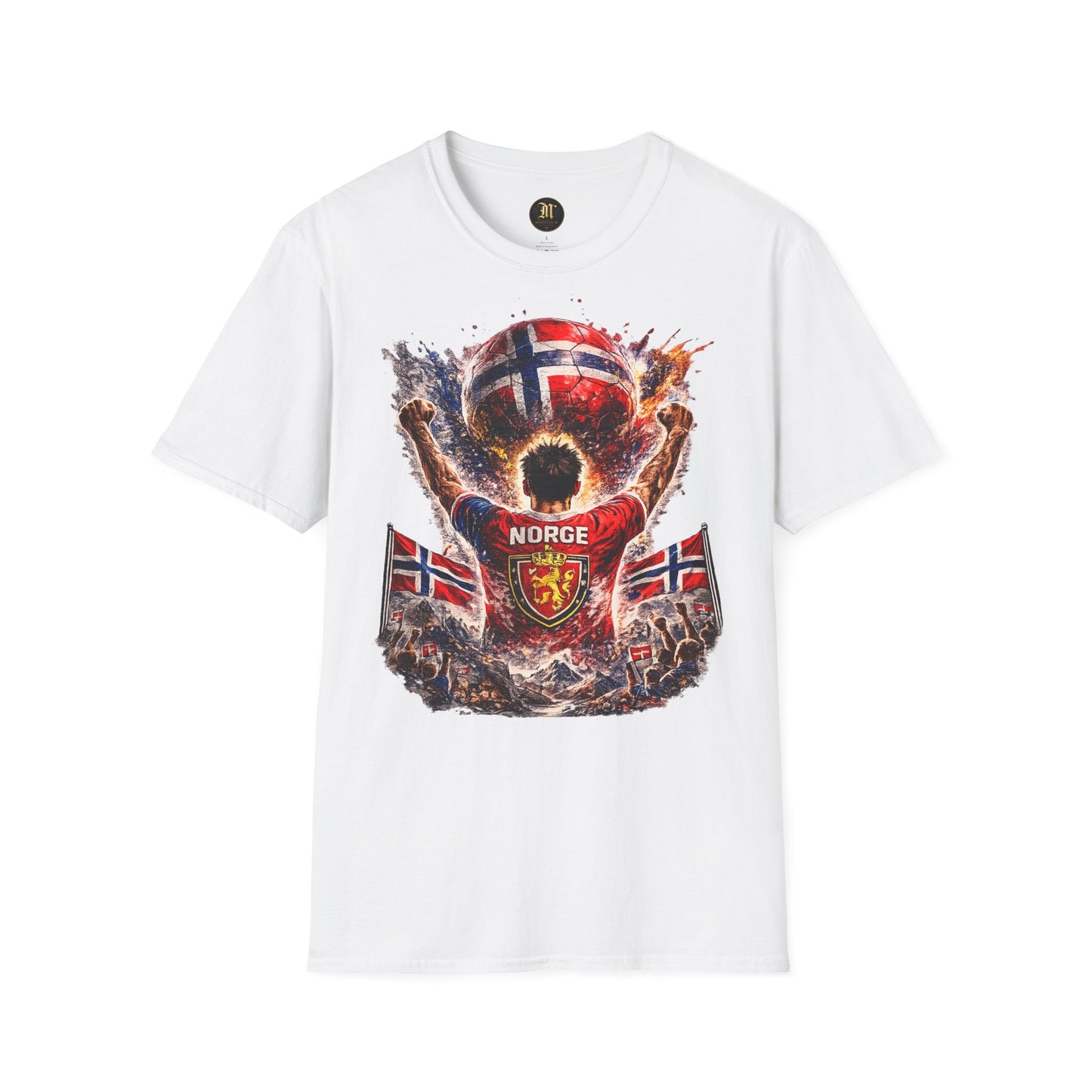 Norwegen Fußball Fan T-Shirt – Norwegen Flagge Supporter Design | Fußball Fanartikel | Geschenk für Fußballfans