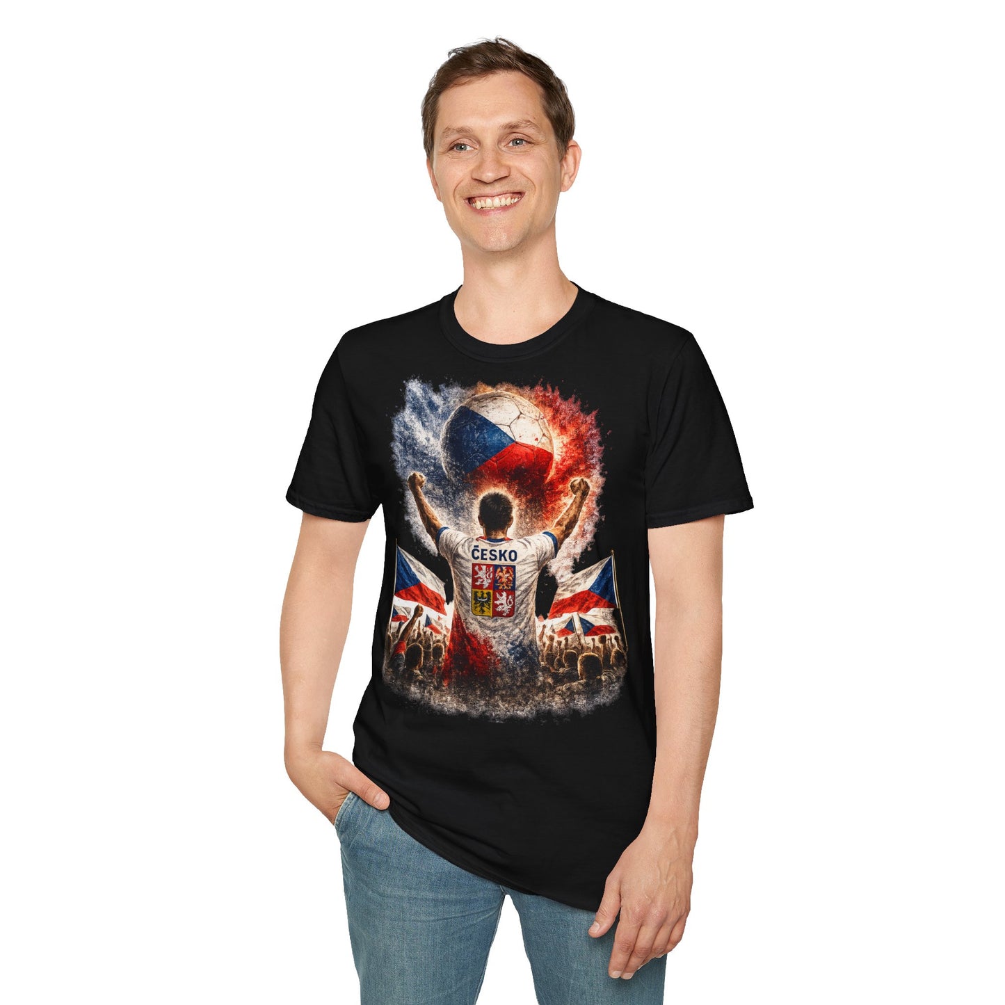 Tschechien Fußball Fan T-Shirt | Tschechien Supporter Shirt | Czech Republic Fan Design | Fußball Fanartikel | Geschenk für Tschechien Fans
