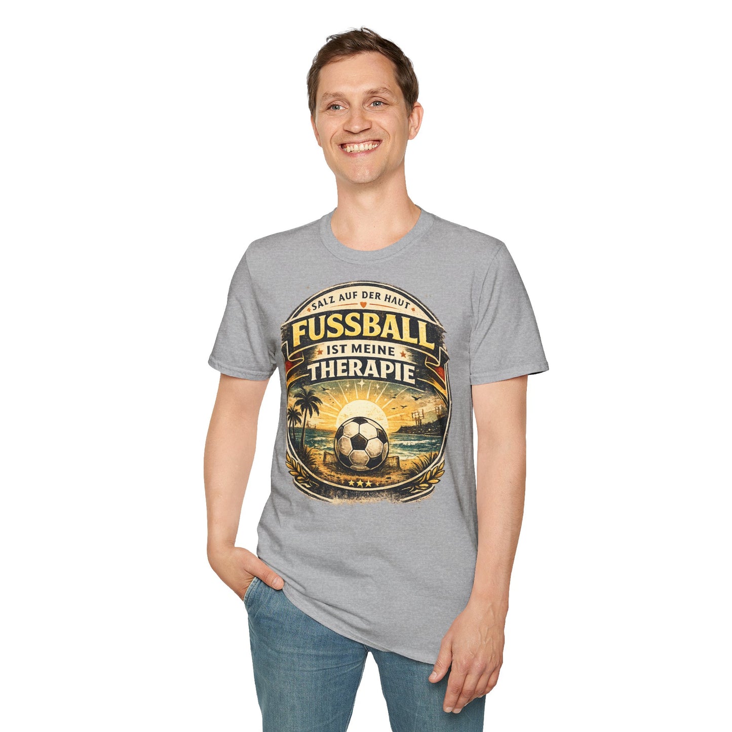 Fußball ist meine Therapie Shirt | Vintage Fußball Sommer Beach Lifestyle T-Shirt