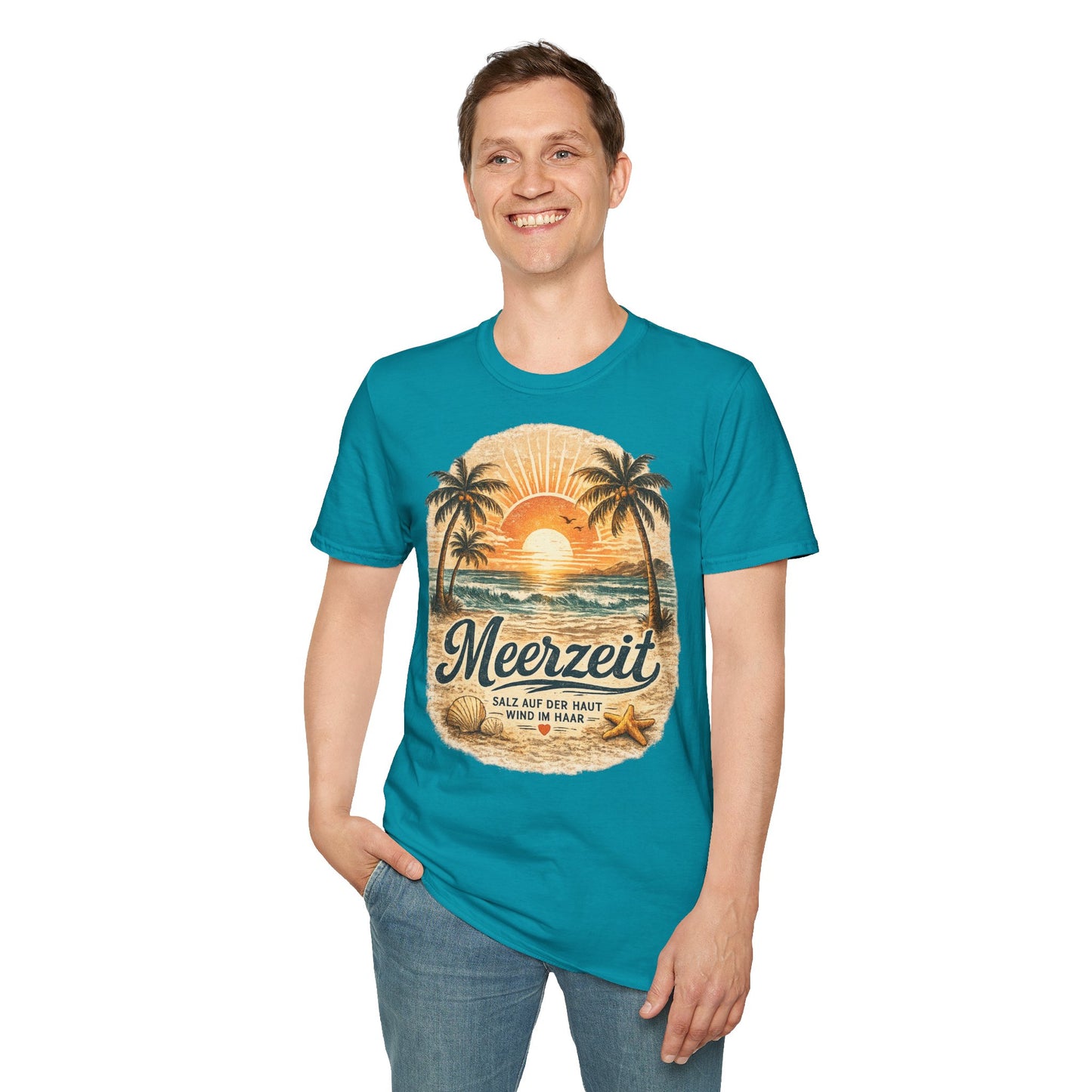Meerzeit T-Shirt – Salz auf der Haut, Wind im Haar | Vintage Strand Shirt | Sommer Urlaub Meer Geschenk
