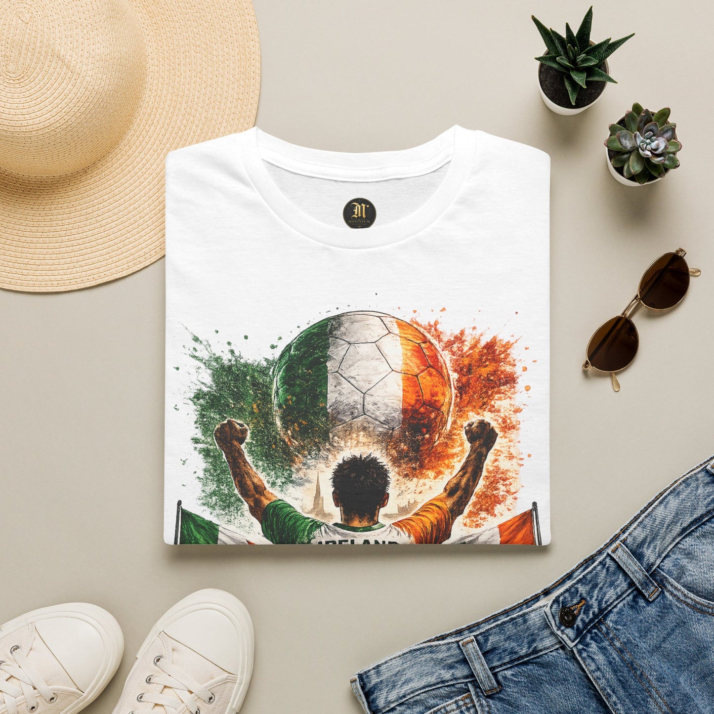 Irland Fußball Fan T-Shirt – Irland Flagge Supporter Design | Fußball Fanartikel | Geschenk für Fußballfans
