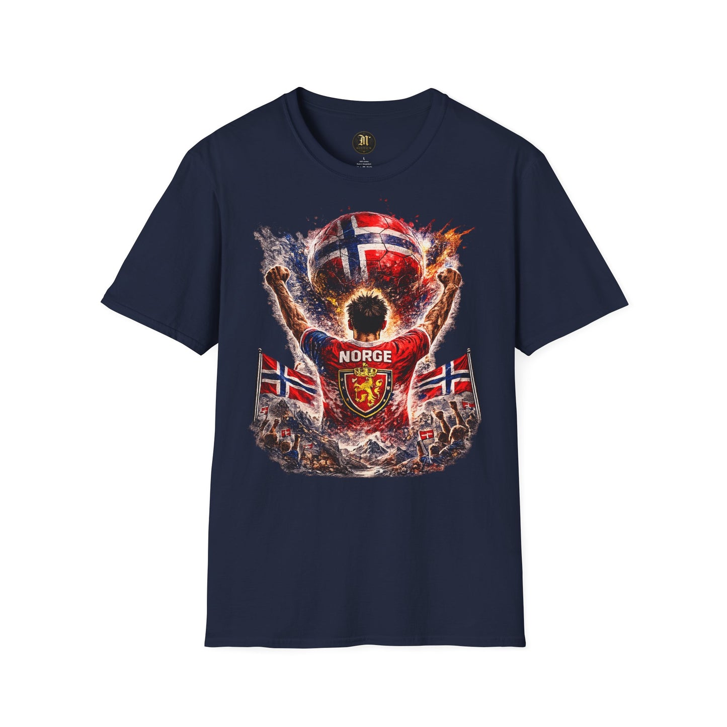 Norwegen Fußball Fan T-Shirt – Norwegen Flagge Supporter Design | Fußball Fanartikel | Geschenk für Fußballfans