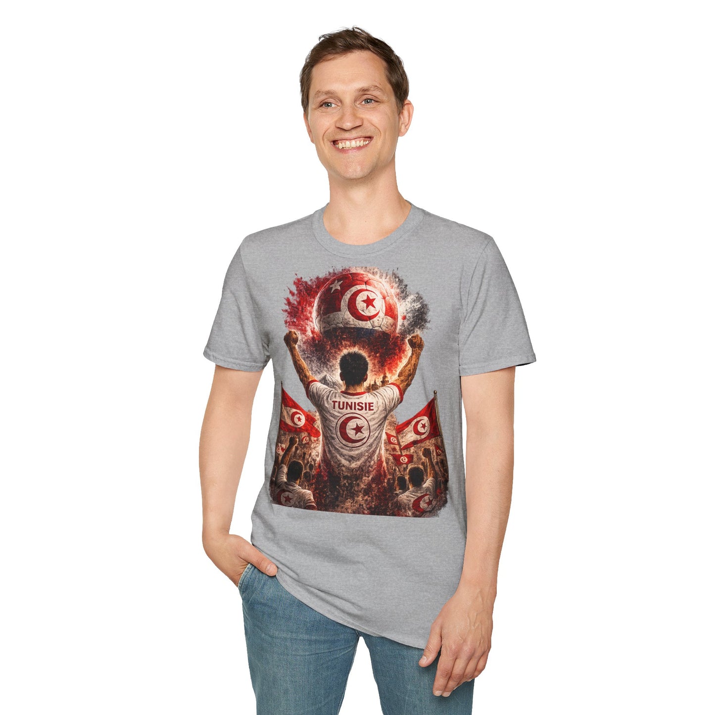 Tunesien Fußball Fan T-Shirt | Tunesien Supporter Shirt | Tunisia Fan Design | Fußball Fanartikel | Geschenk für Tunesien Fans