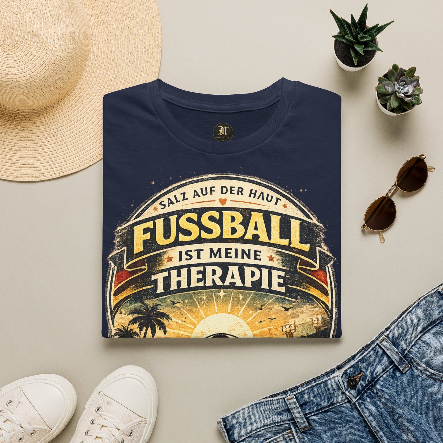 Fußball ist meine Therapie Shirt | Vintage Fußball Sommer Beach Lifestyle T-Shirt