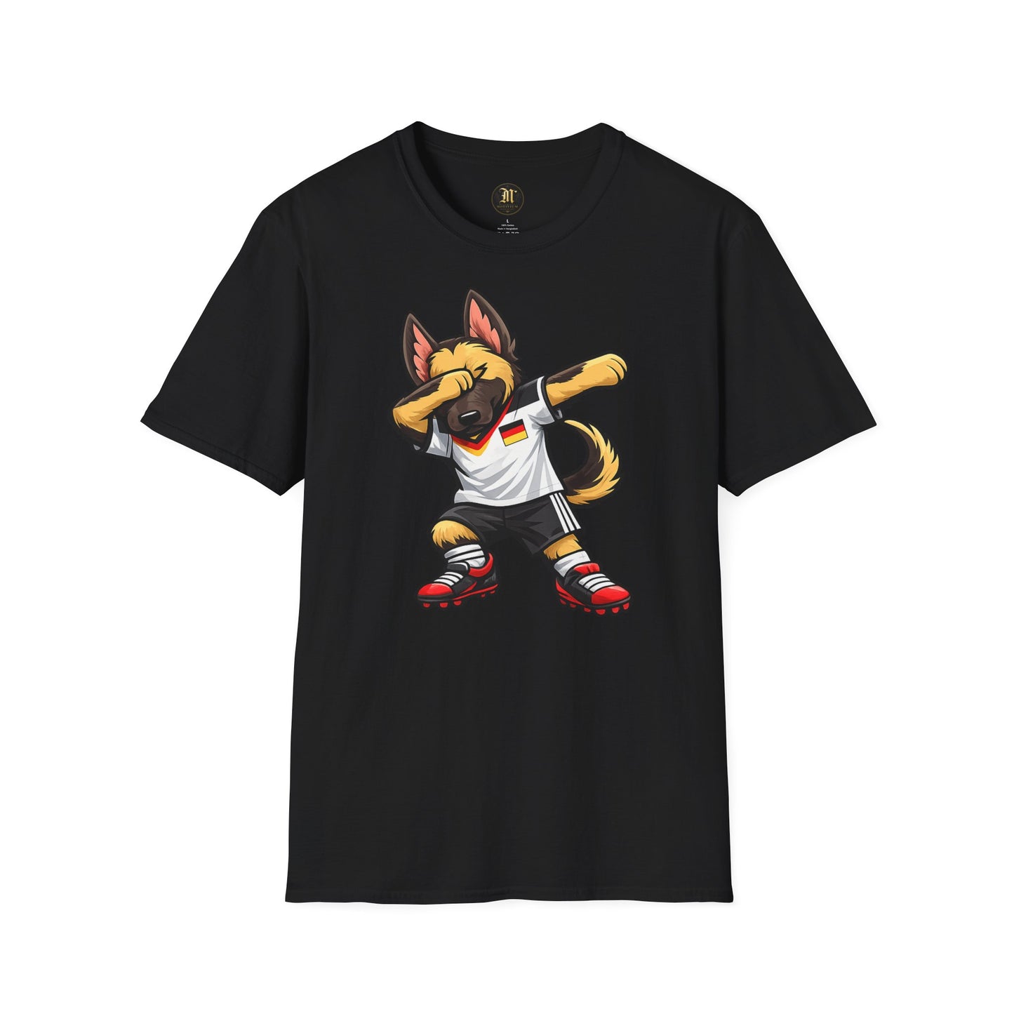 Deutschland Fußball Fan Hund T-Shirt – Dabbing Schäferhund im Deutschland Trikot