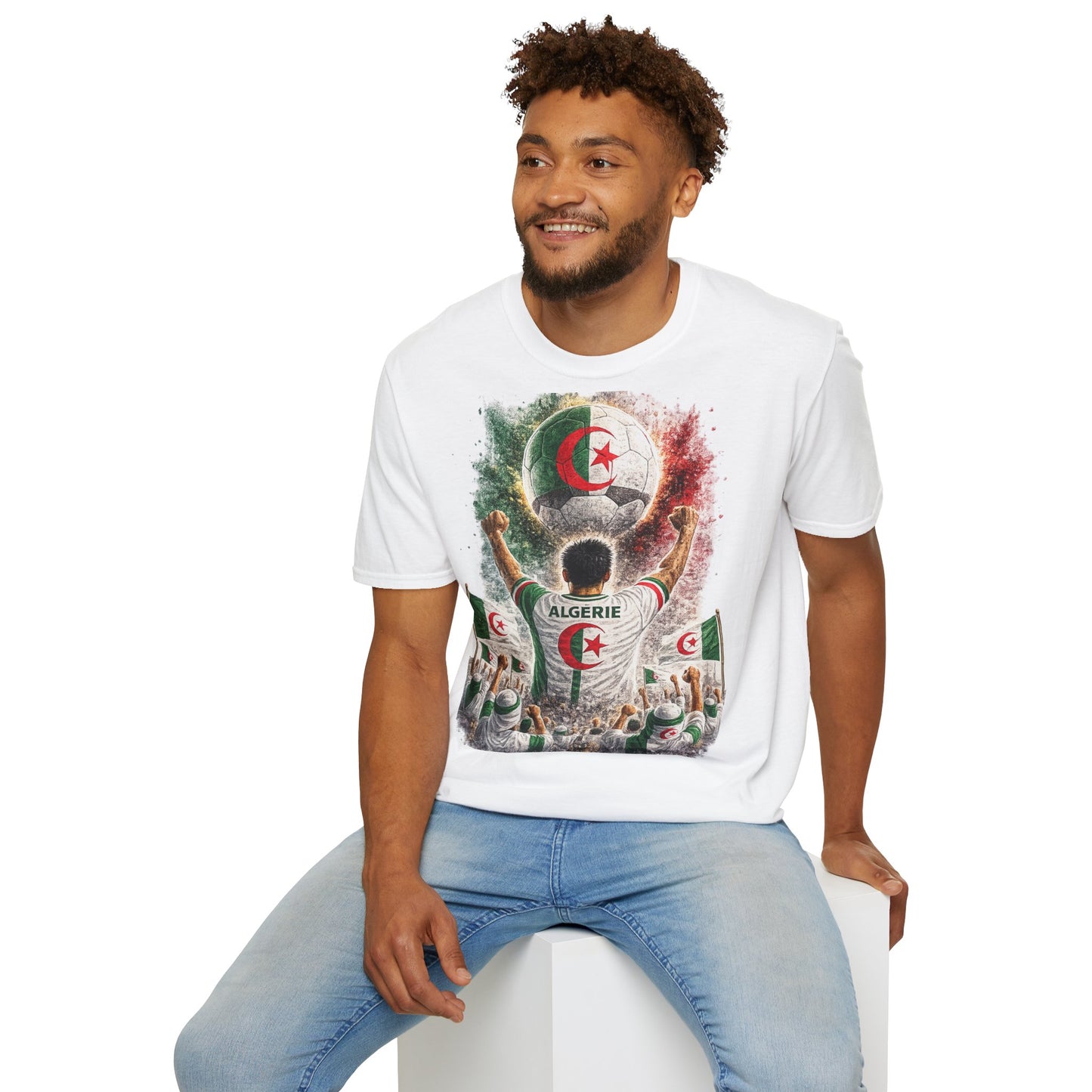 Algerien Fußball Fan T-Shirt | Algerien Supporter Shirt | Algeria Fan Design | Fußball Fanartikel | Geschenk für Algerien Fans
