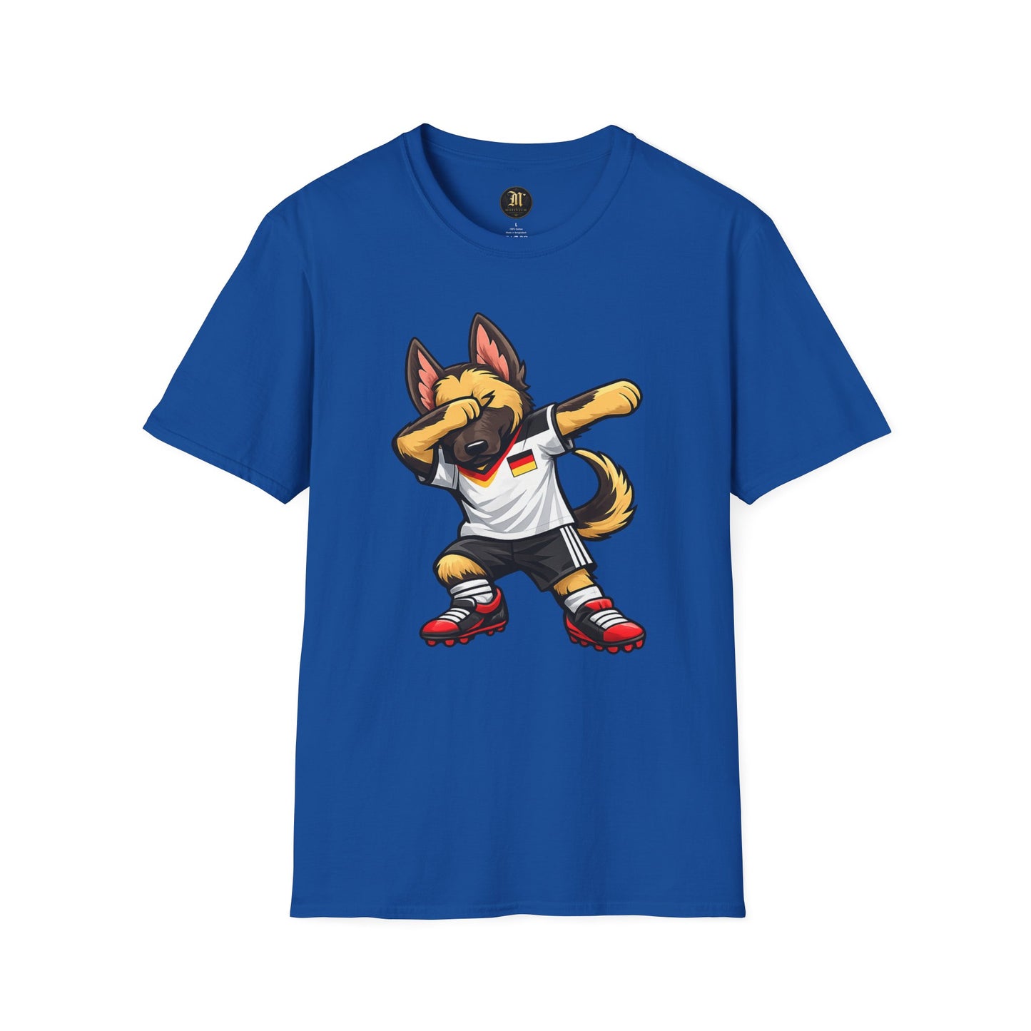 Deutschland Fußball Fan Hund T-Shirt – Front & Back Print Schäferhund Dabbing Fan-Shirt