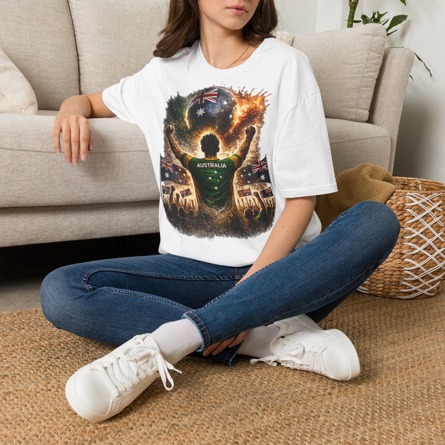 Australien Fußball Fan T-Shirt – Australien Flagge Supporter Design | Fußball Fanartikel | Geschenk für Fußballfans