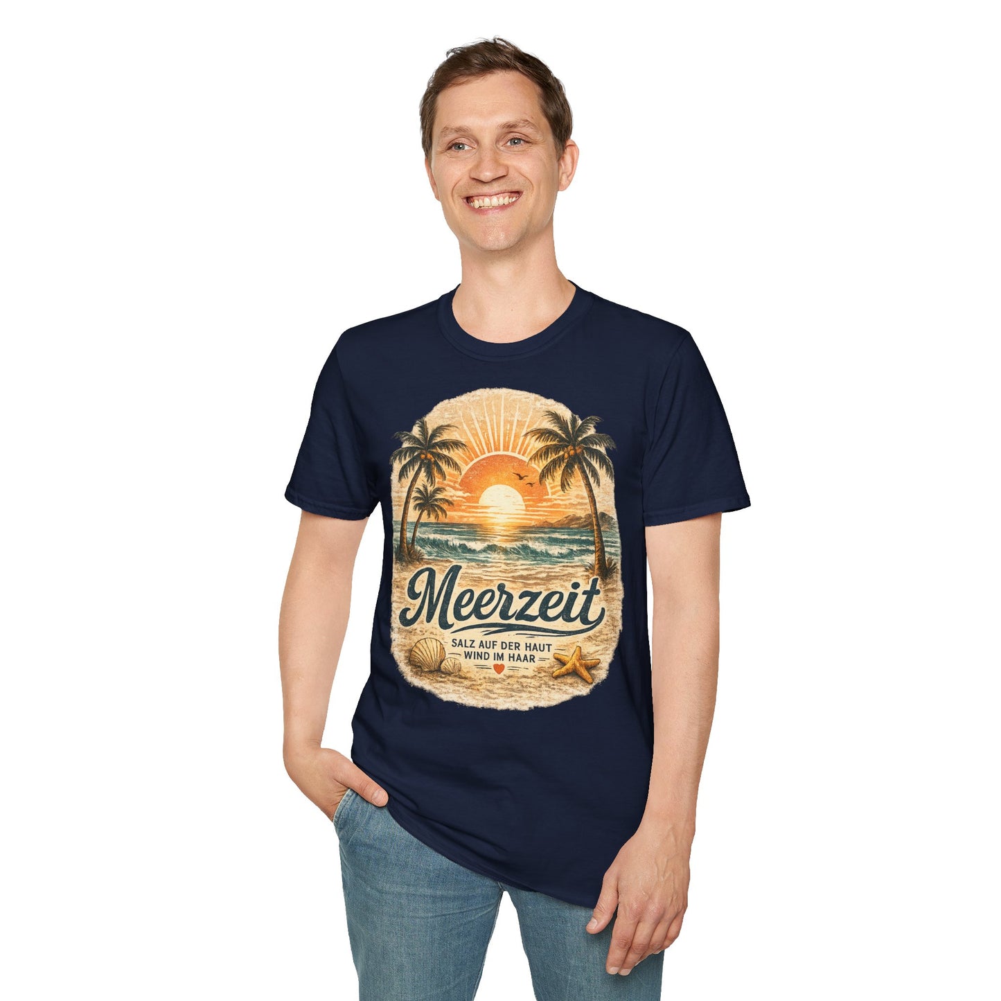 Meerzeit T-Shirt – Salz auf der Haut, Wind im Haar | Vintage Strand Shirt | Sommer Urlaub Meer Geschenk