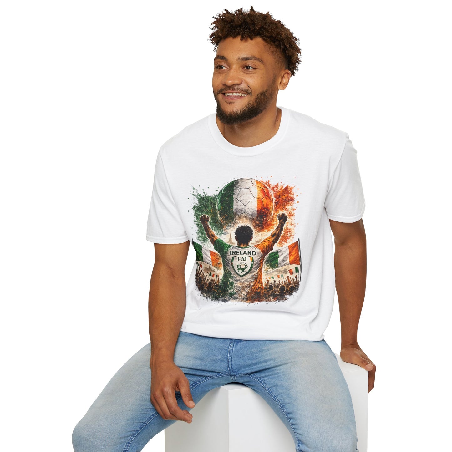 Irland Fußball Fan T-Shirt – Irland Flagge Supporter Design | Fußball Fanartikel | Geschenk für Fußballfans