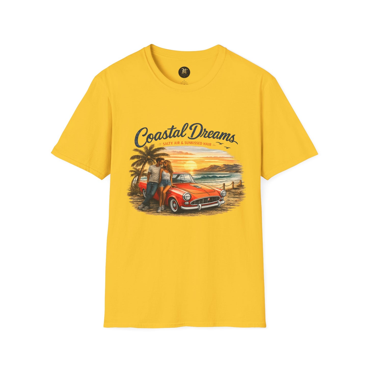 Coastal Dreams T-Shirt – Salty Air & Sunkissed Hair | Vintage Strand Oldtimer Paar Design | Sommer Shirt