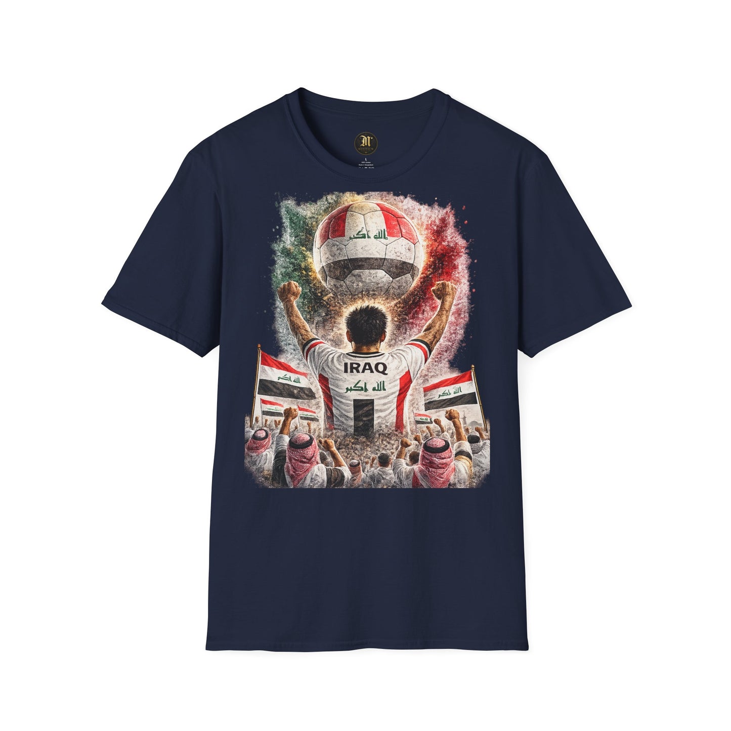 Irak Fußball Fan T-Shirt | Irak Supporter Shirt | Iraq Fan Design | Fußball Fanartikel | Geschenk für Irak Fans