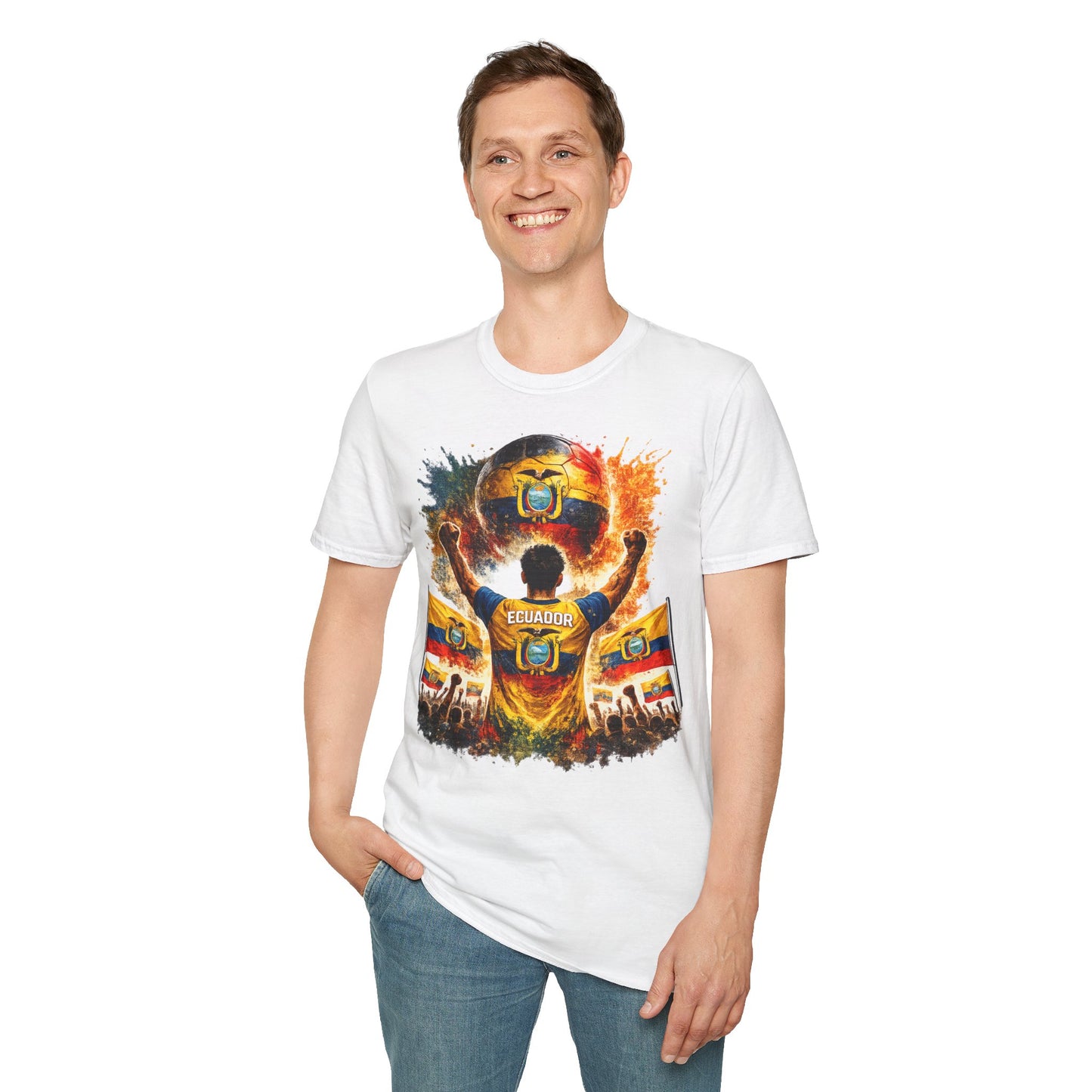 Ecuador Fußball Fan T-Shirt – Ecuador Flagge Supporter Design | Fußball Fanartikel | Geschenk für Fußballfans