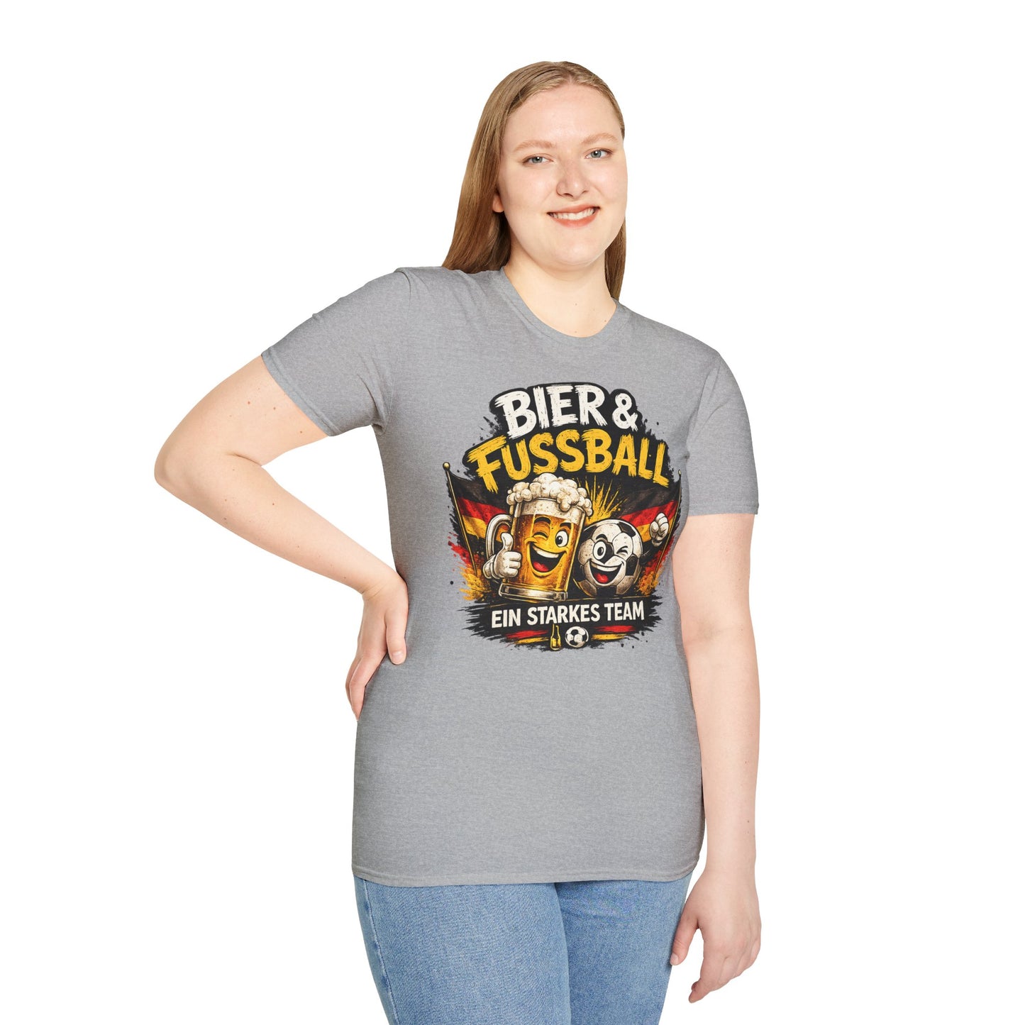 Bier & Fußball – Ein starkes Team | Deutschland Fan T-Shirt | Lustiges Fußball & Bier Design