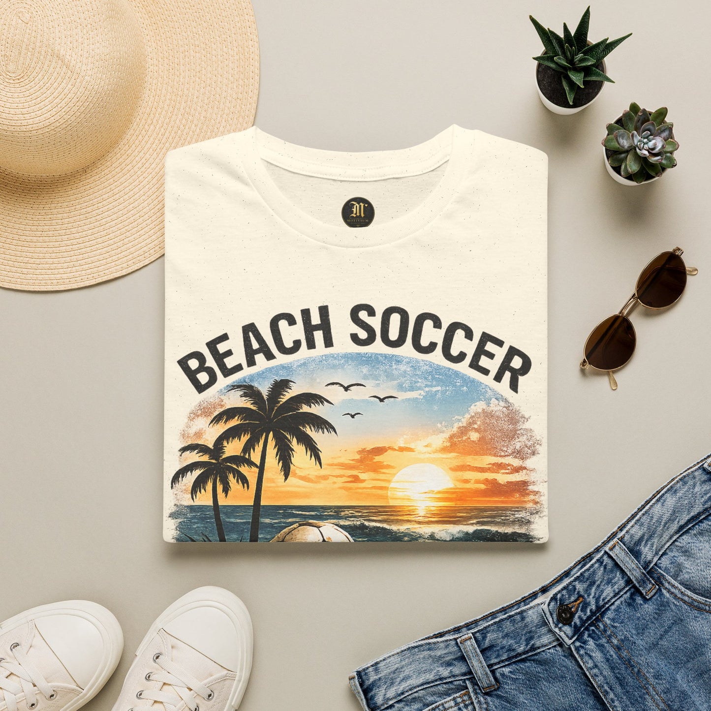 Beach Soccer – Good Vibes T-Shirt | Strandfußball & Sommer Feeling | High Tides & Good Times