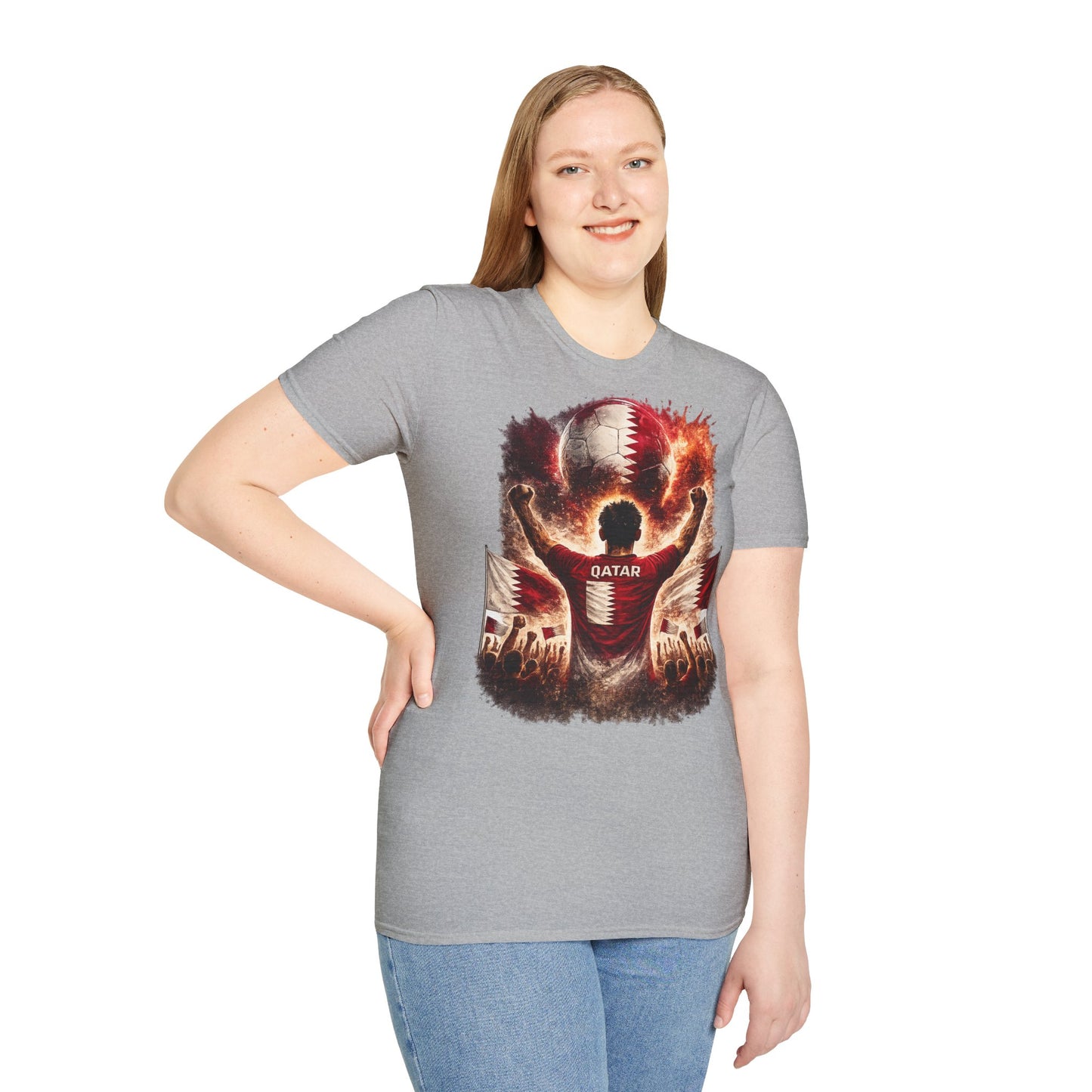 Katar Fußball Fan T-Shirt – Katar Flagge Supporter Design | Fußball Fanartikel | Geschenk für Fußballfans