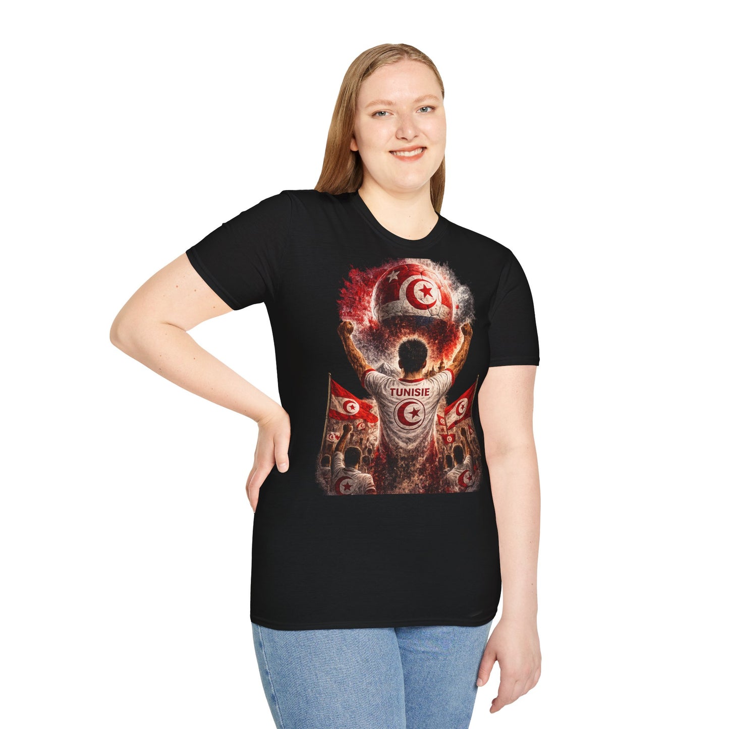 Tunesien Fußball Fan T-Shirt | Tunesien Supporter Shirt | Tunisia Fan Design | Fußball Fanartikel | Geschenk für Tunesien Fans