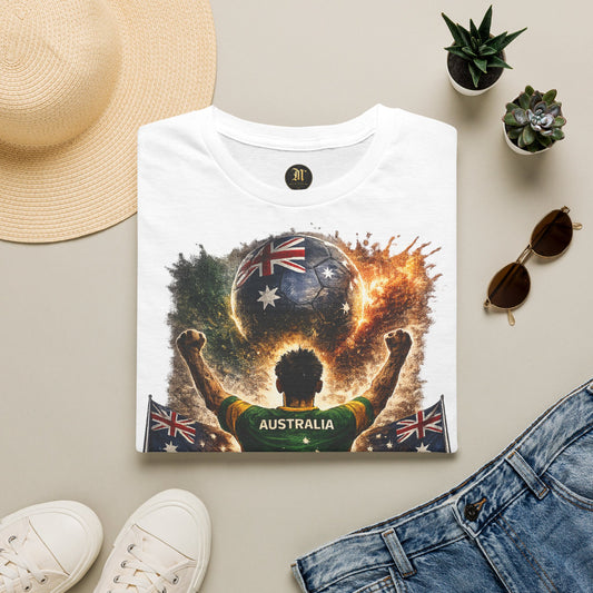 Australien Fußball Fan T-Shirt – Australien Flagge Supporter Design | Fußball Fanartikel | Geschenk für Fußballfans