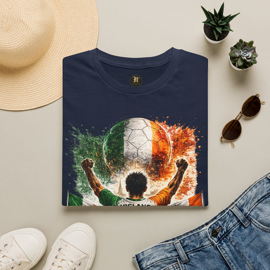 Irland Fußball Fan T-Shirt – Irland Flagge Supporter Design | Fußball Fanartikel | Geschenk für Fußballfans