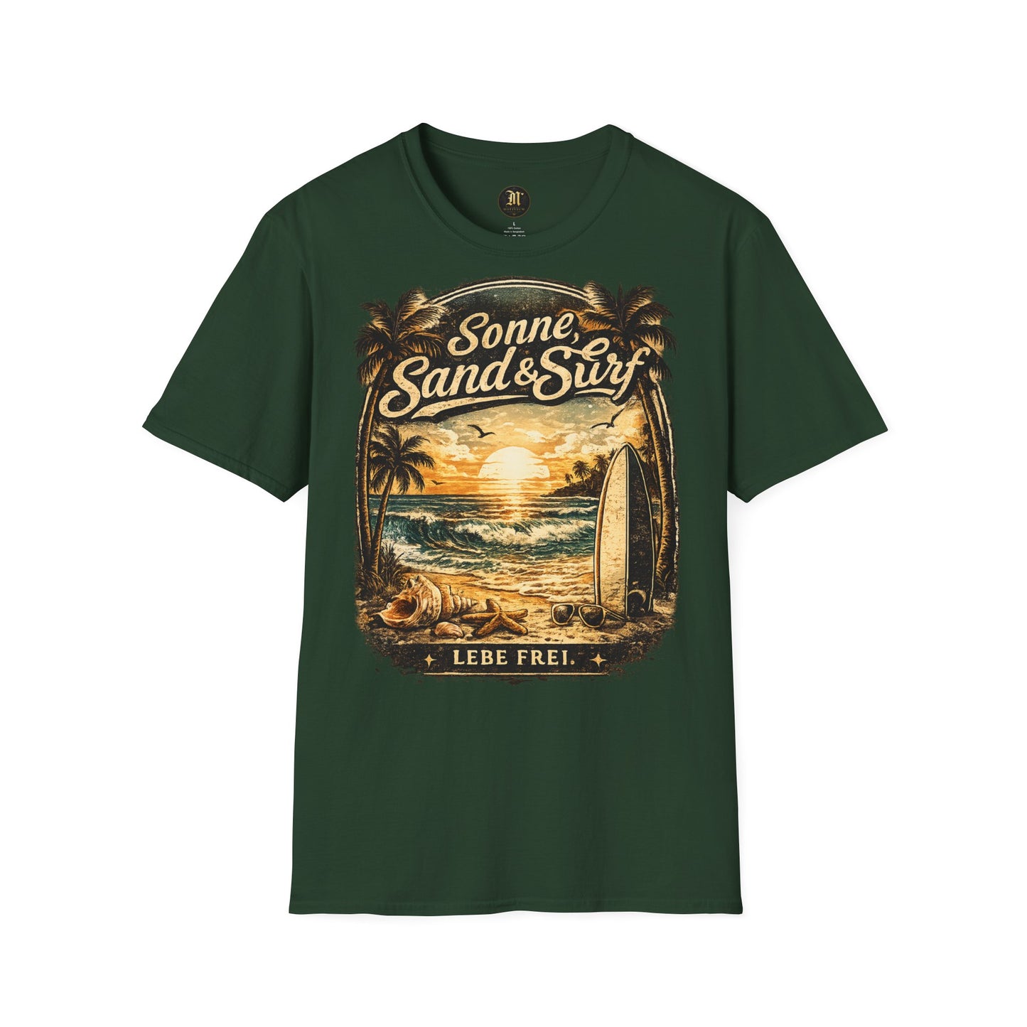 🌴 Sonne, Sand & Surf T-Shirt – Lebe Frei | Vintage Beach Lifestyle Design
