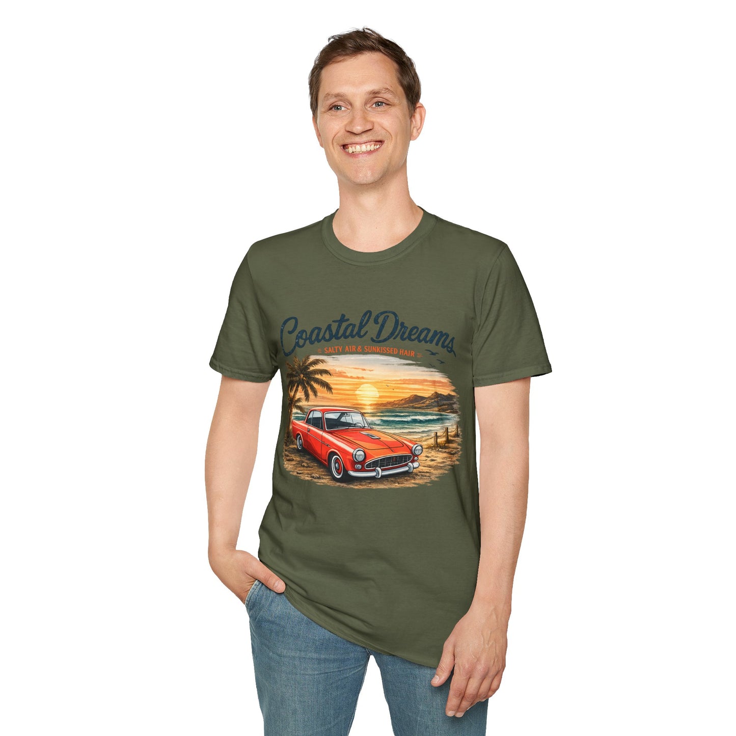 Coastal Dreams T-Shirt – Salzige Luft & Sonnengeküsstes Haar | Vintage Oldtimer Strand Motiv