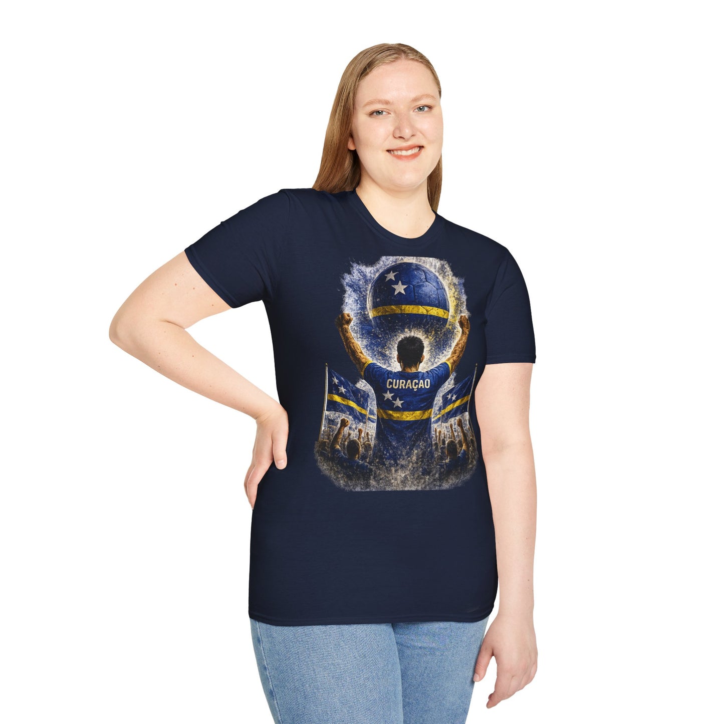 Curaçao Fußball Fan T-Shirt | Curaçao Supporter Shirt | Curacao Fan Design | Fußball Fanartikel | Geschenk für Curaçao Fans