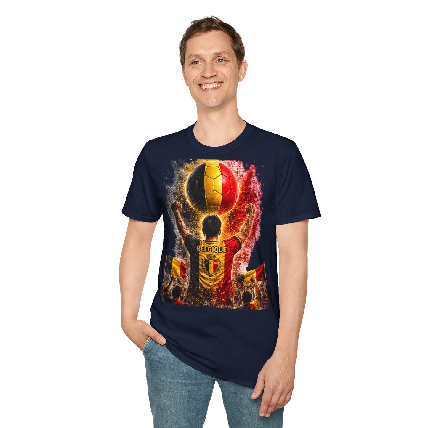 Belgien Fußball Fan T-Shirt | Belgien Supporter Shirt | Belgium Fan Design | Fußball Fanartikel | Geschenk für Belgien Fans
