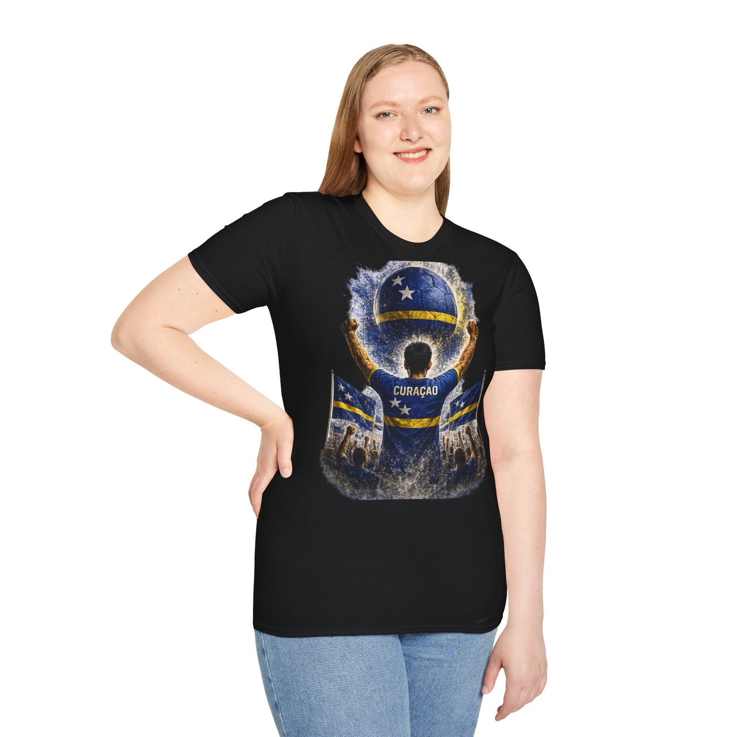 Curaçao Fußball Fan T-Shirt | Curaçao Supporter Shirt | Curacao Fan Design | Fußball Fanartikel | Geschenk für Curaçao Fans