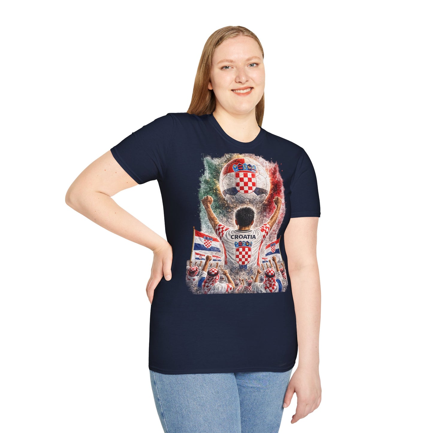 Kroatien Fußball Fan T-Shirt | Kroatien Supporter Shirt | Croatia Fan Design | Fußball Fanartikel | Geschenk für Kroatien Fans